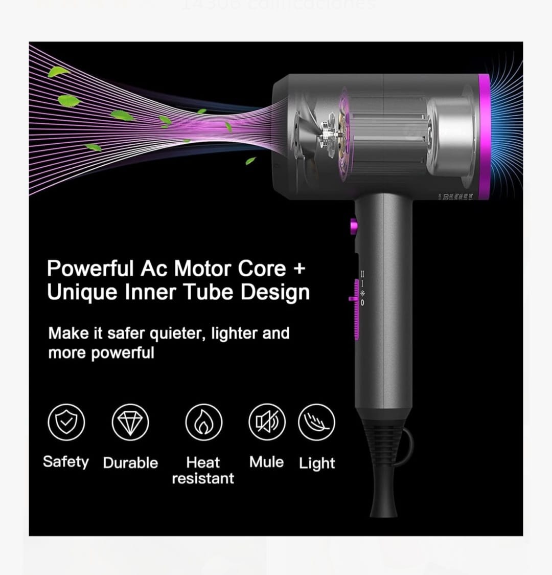 SECADOR DE CABELLO PROFESIONAL - LOMIC SLOPEHILL 1800W